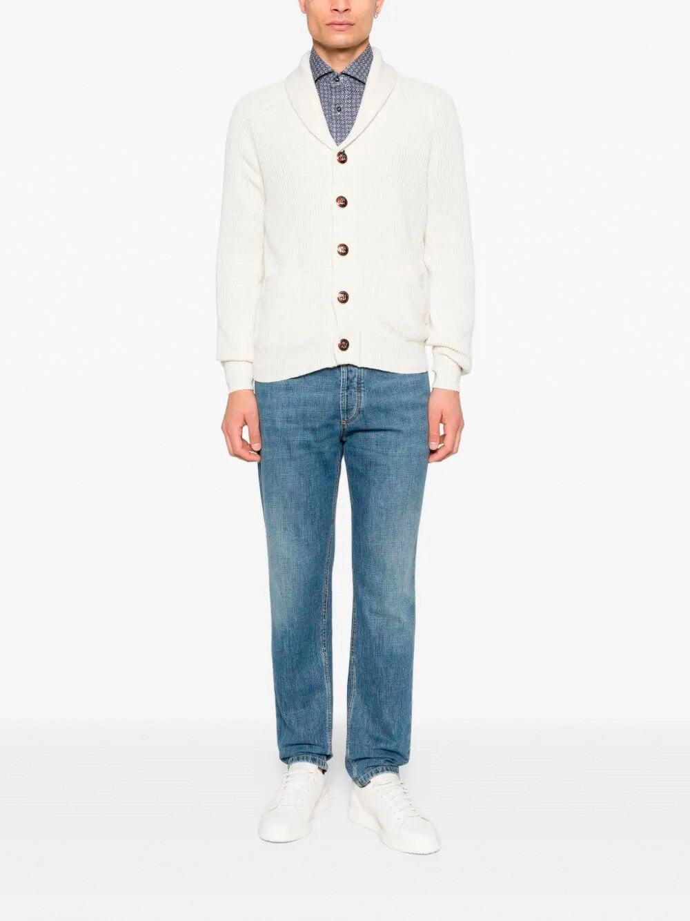 Brunello Cucinelli Men English Rib Knit Cardigan