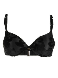 Tom Ford Velvet-Effect Embossed TF Logo Balconette Bra