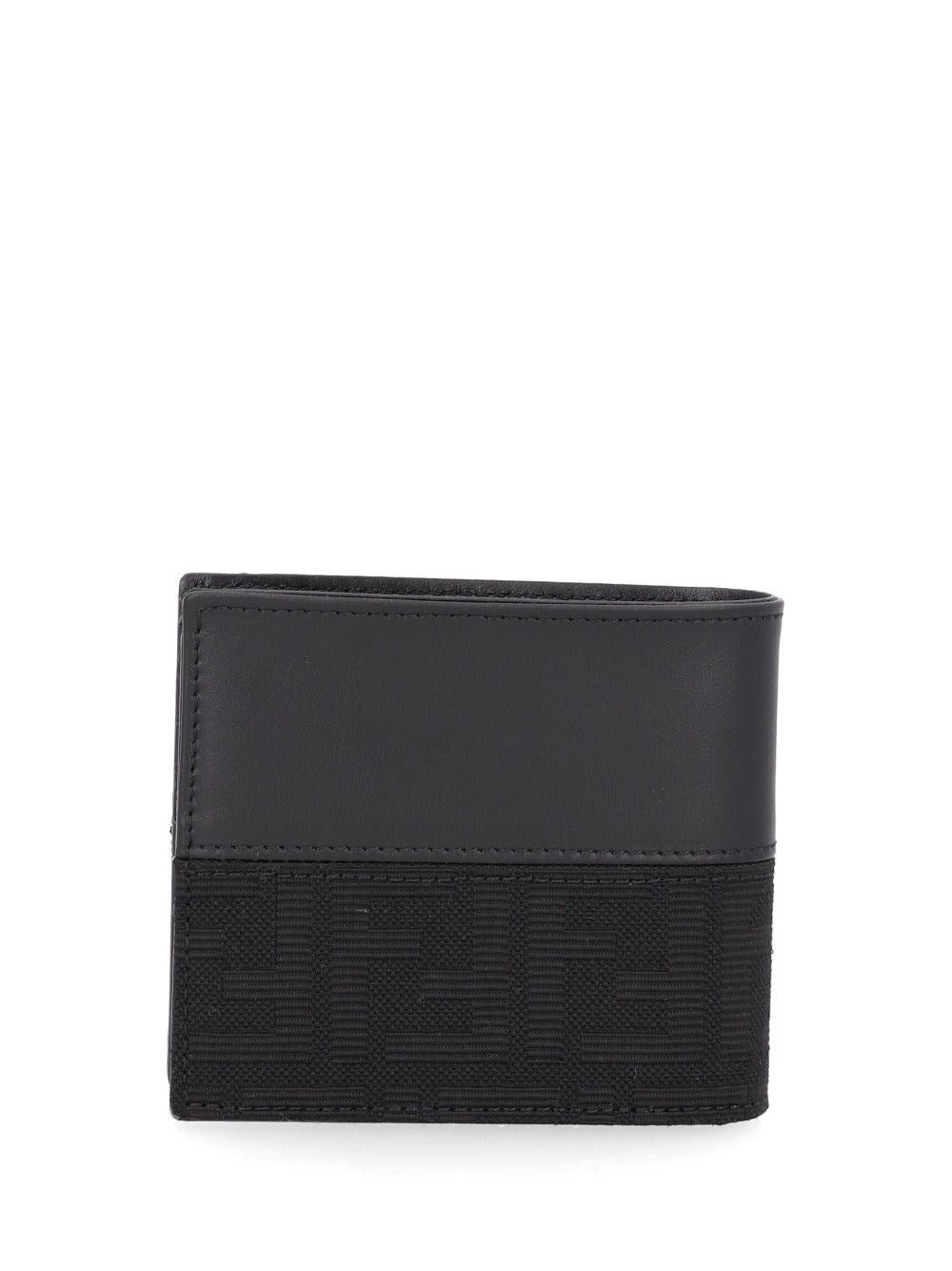 Fendi Fendi Men Leather Bi-Fold Wallet With Ff Motif