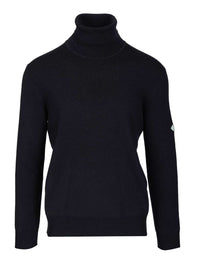 Bottega Veneta Men Navy Blue Wool Turtleneck Sweater