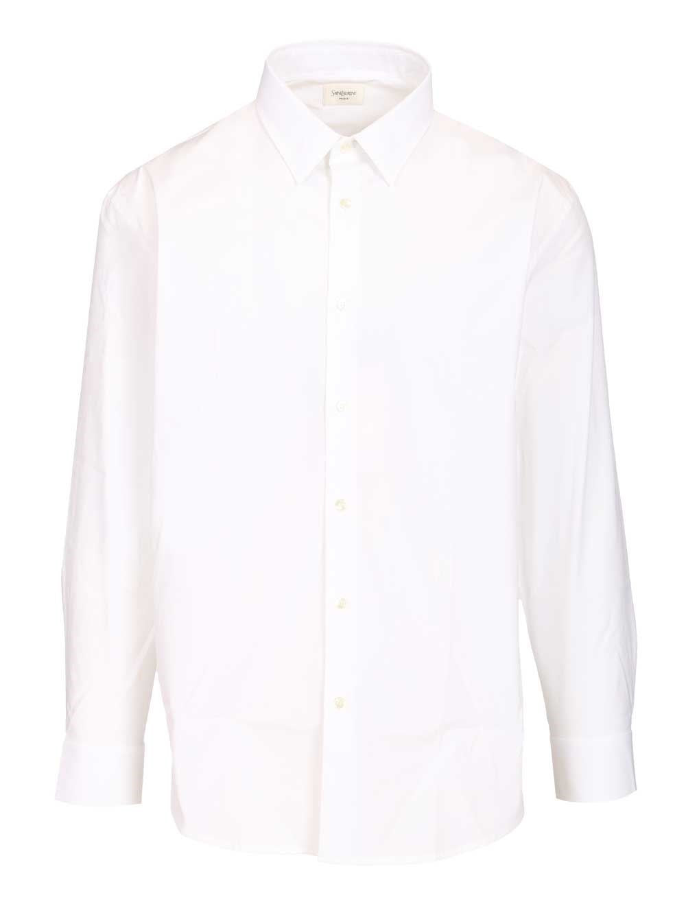 Saint Laurent Saint Laurent Men Cassandre Shirt In Stretch Cotton Poplin