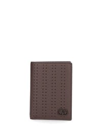 Valentino Garavani Valentino Garavani Men Vlogo Signature Perforated Leather Card Holder