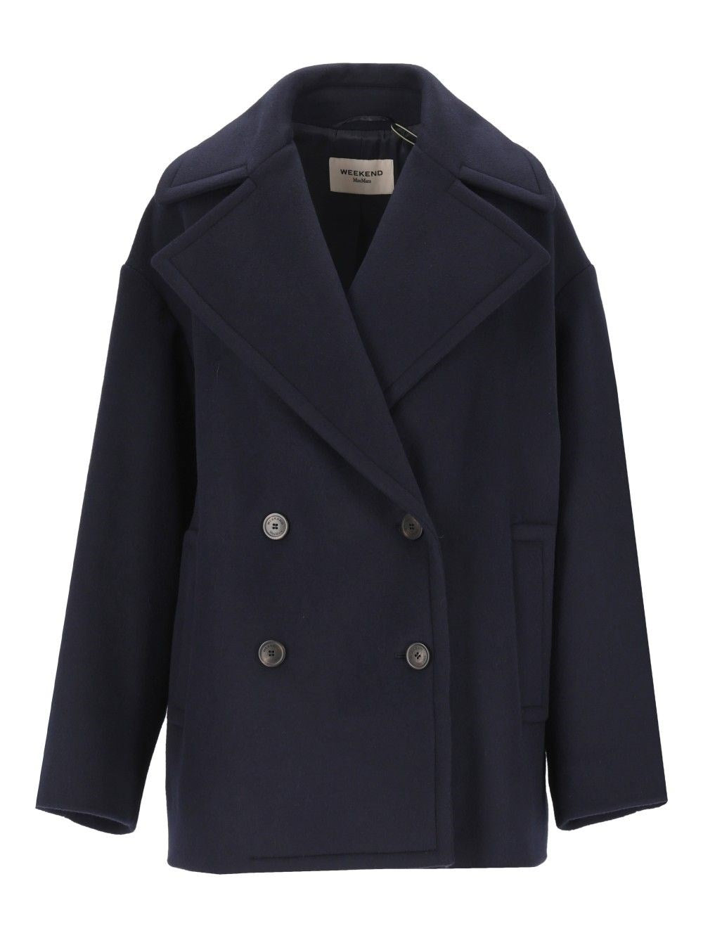 Weekend Max Mara Women Double-Breasted Double Wool Pea Coat