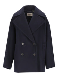 Weekend Max Mara Women Double-Breasted Double Wool Pea Coat