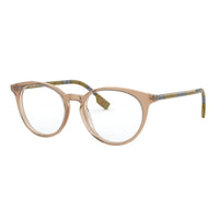 Burberry Burberry Eyeglasses Oval Full Rim, Transparent Brown Frame and Clear Demo Lenses Lens BE23183856
