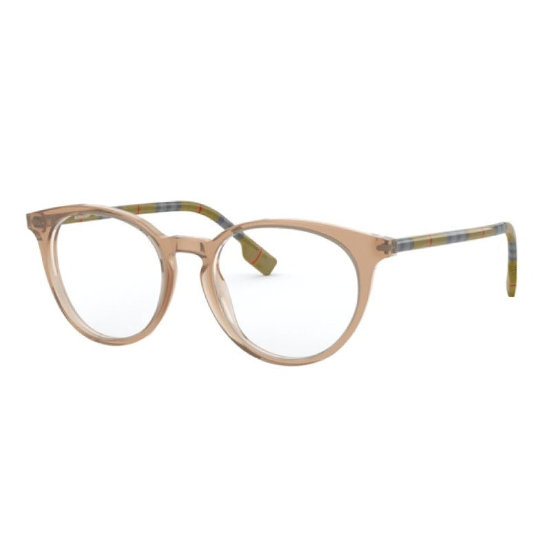Burberry Burberry Eyeglasses Oval Full Rim, Transparent Brown Frame and Clear Demo Lenses Lens BE23183856