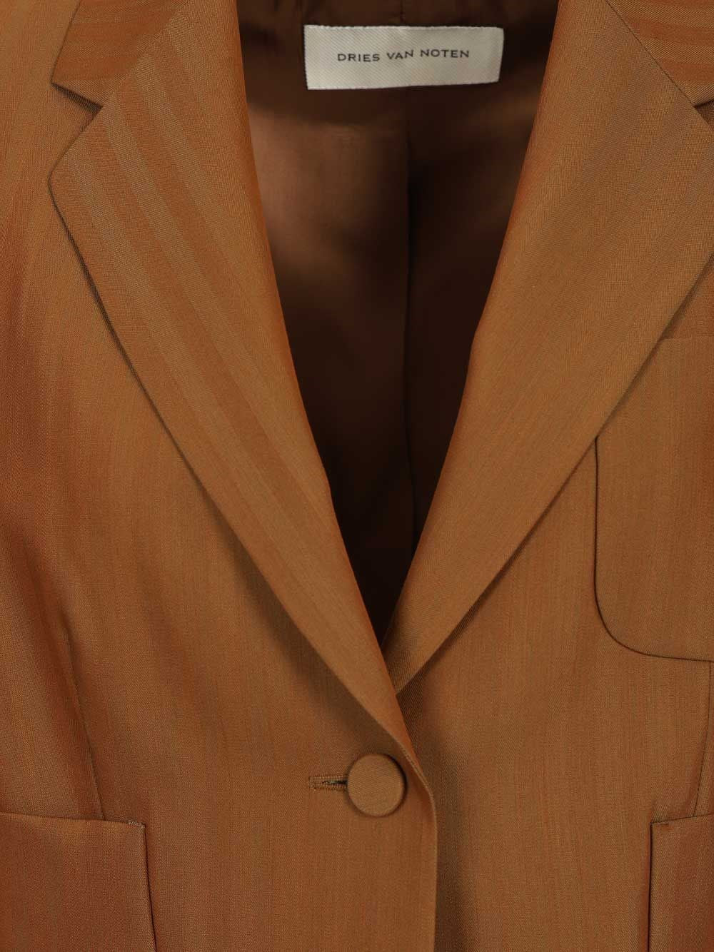 Dries Van Noten Women Short Striped Wool Twill Blazer
