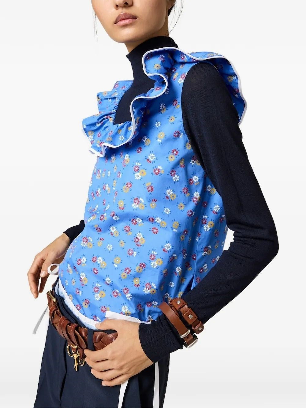 Miu Miu Women Poplin And Wool Sweater