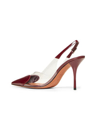 Alaïa Women Burgundy Le Cœur Slingback Pumps