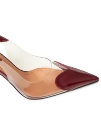 Alaïa Women Burgundy Le Cœur Slingback Pumps