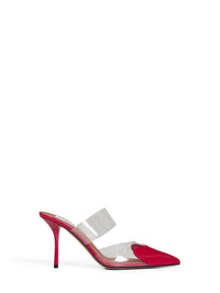 ALAÏA Alaïa Women Raspberry Pvc And Patent Leather Le Cœur Mules