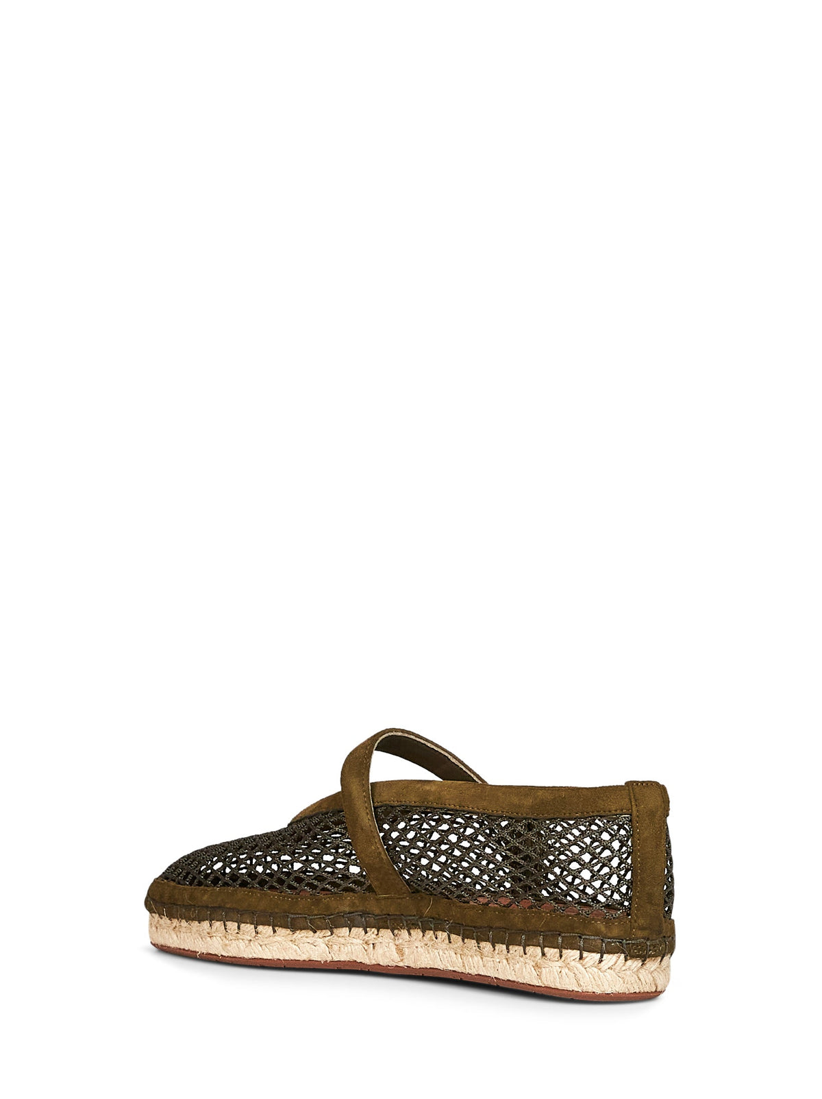 ALAÏA Alaïa Women Camouflage Green Fishnet And Suede Espadrilles