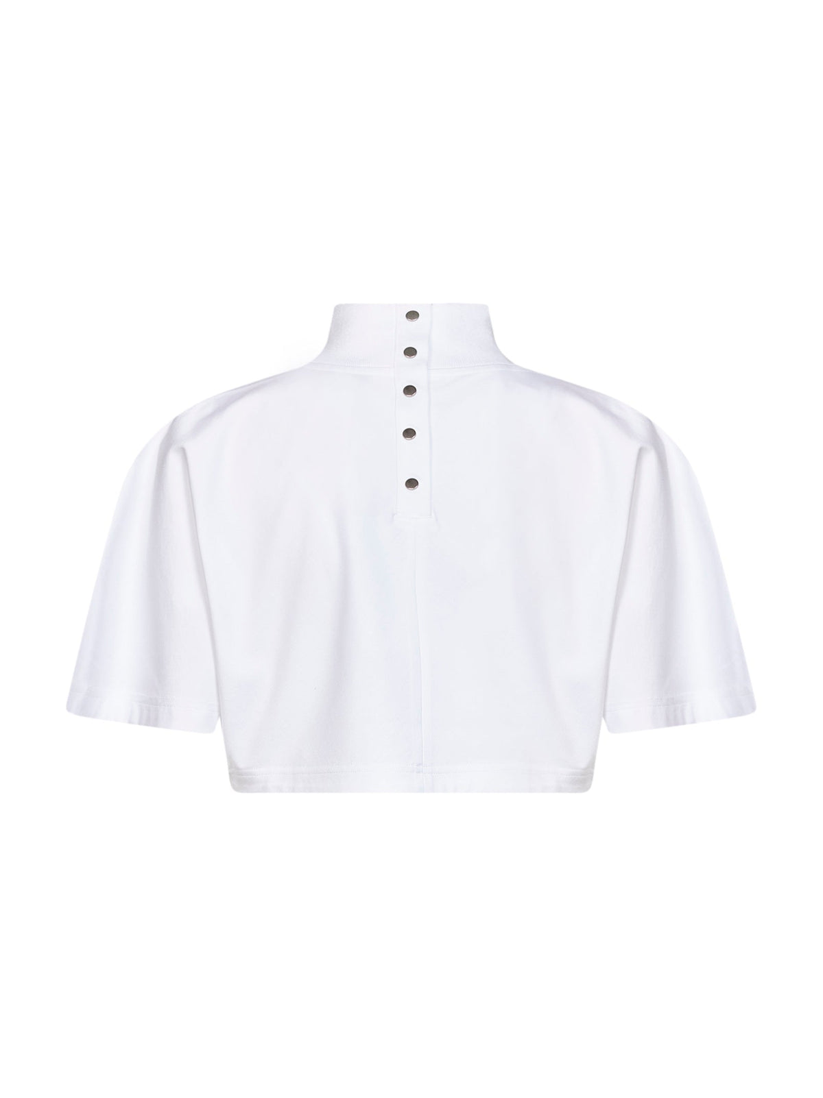 Alaïa Women White Cotton Jersey Cropped T-Shirt