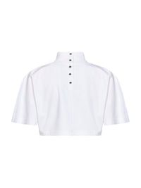 Alaïa Women White Cotton Jersey Cropped T-Shirt