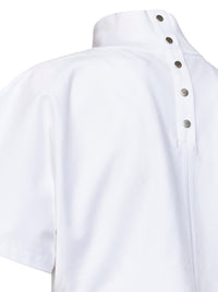 Alaïa Women White Cotton Jersey Cropped T-Shirt