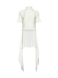 Alaïa Women Cream White Cady Asymmetric Top
