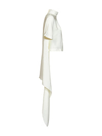 Alaïa Women Cream White Cady Asymmetric Top
