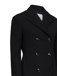 Alaïa Women Black Wool Crêpe Double-Breasted Tailored Coat