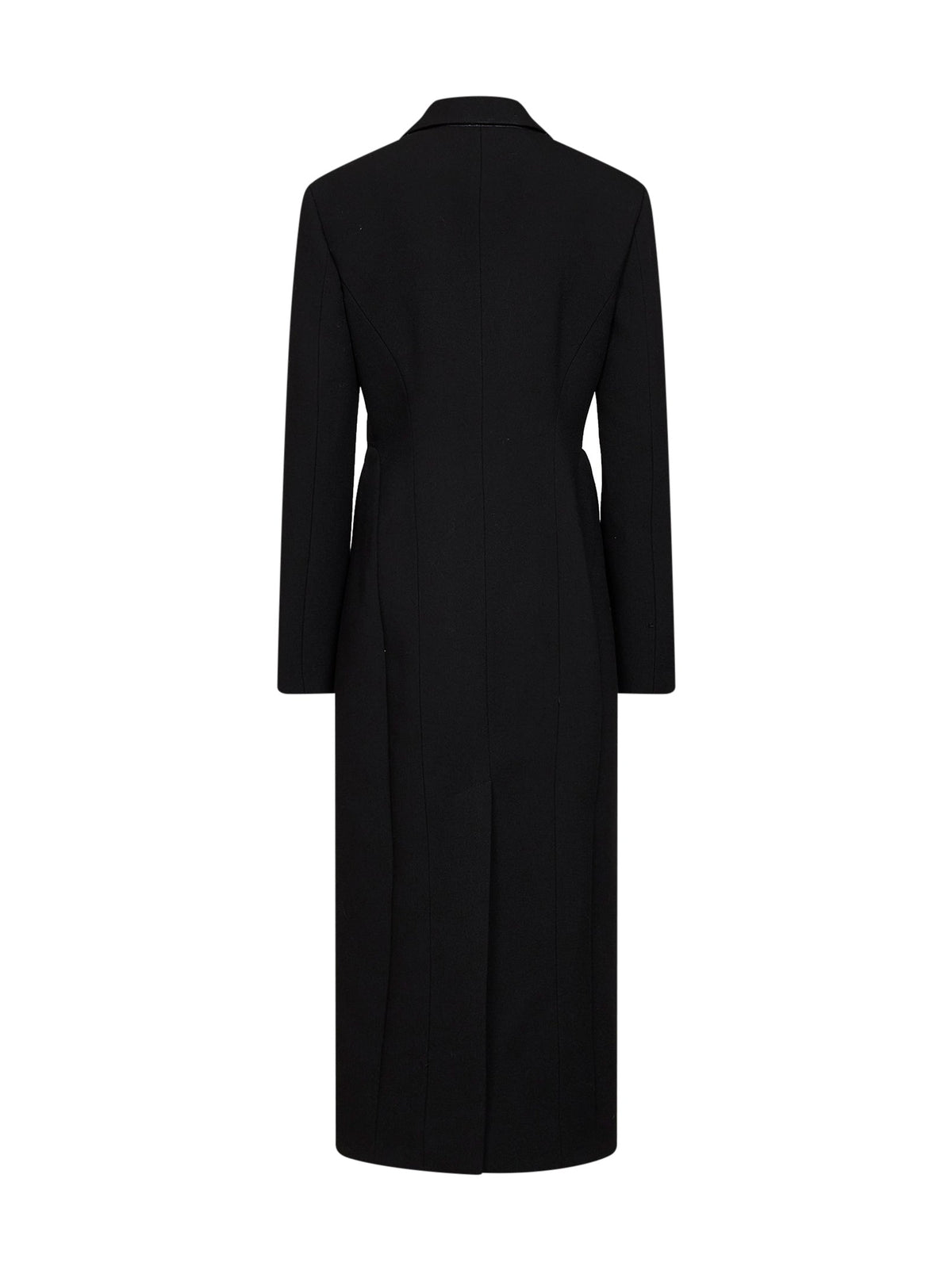 Alaïa Women Black Wool Crêpe Double-Breasted Tailored Coat