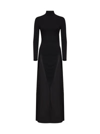 Alaïa Women Black Jersey Body Conscious Column Maxi Dress