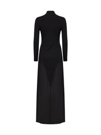 Alaïa Women Black Jersey Body Conscious Column Maxi Dress