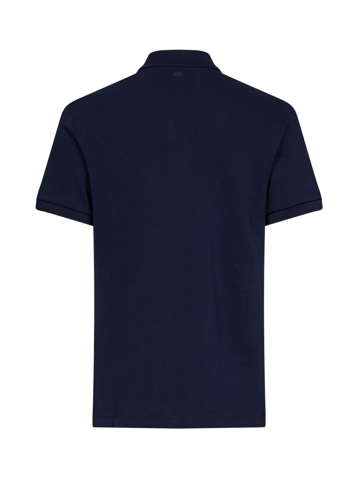 Ami Paris Men Midnight Blue Cotton Piqué Ami De Cœur Polo Shirt