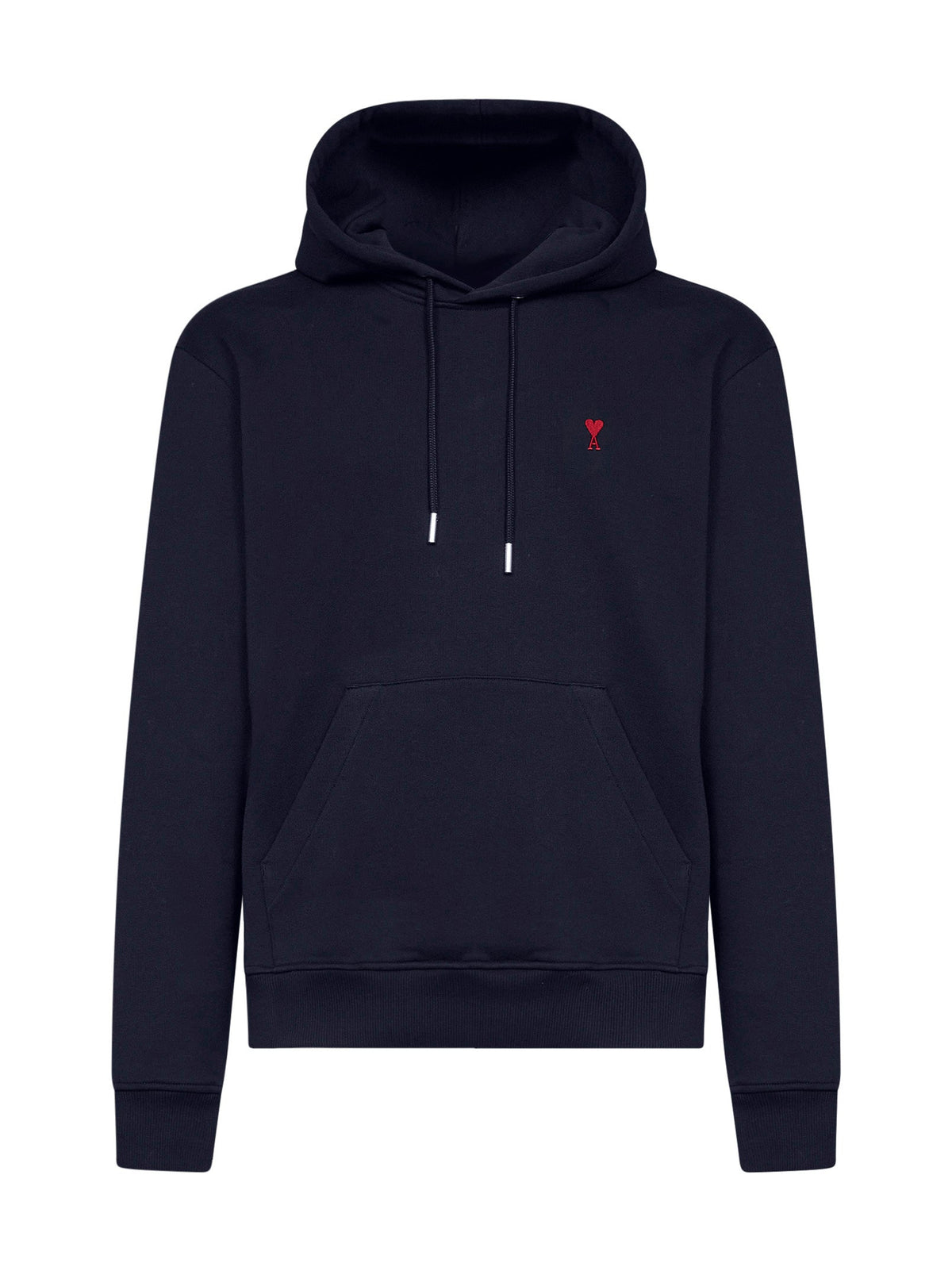Ami Paris Men Midnight Blue Cotton Ami De Cœur Hoodie