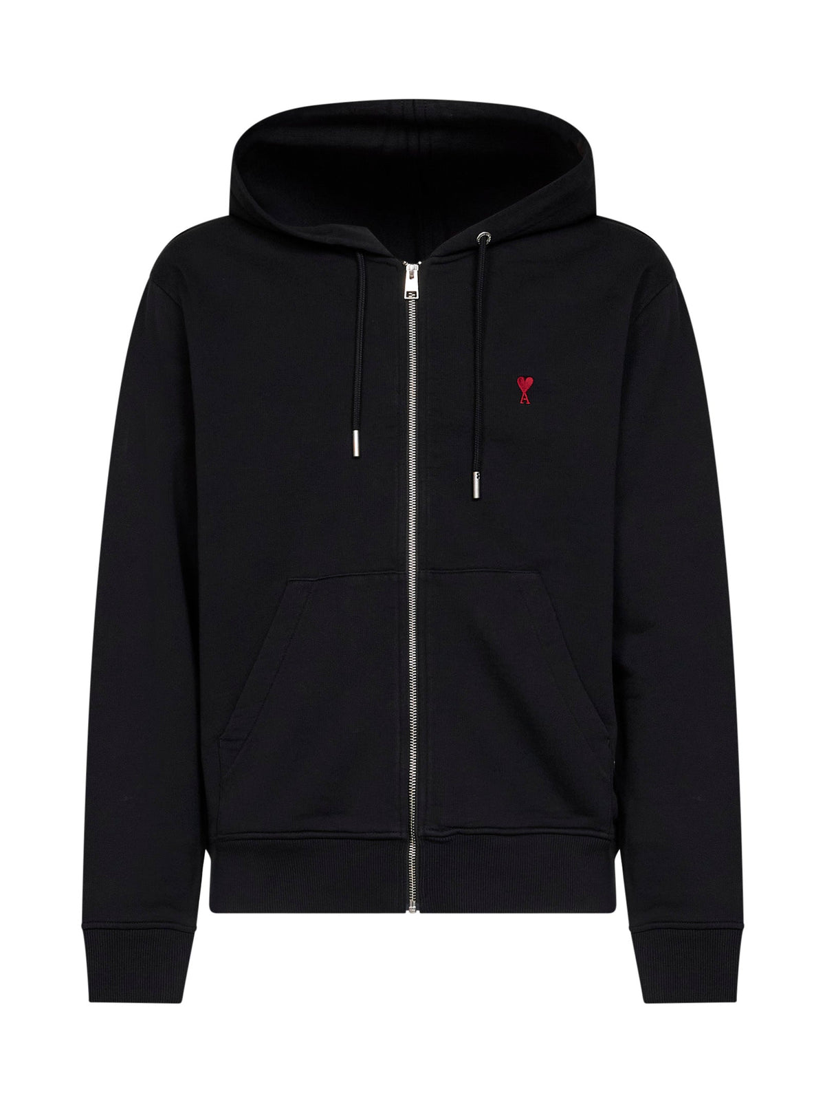 AMI PARIS Ami Paris Men Black Cotton Ami De Cœur Zip-Up Hoodie