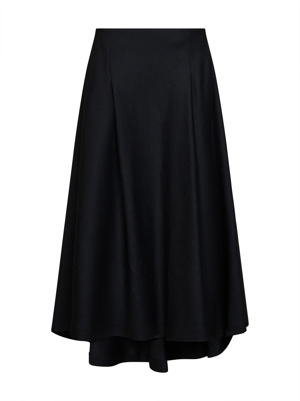 Ami Paris Women Black Wool A-Line Maxi Skirt