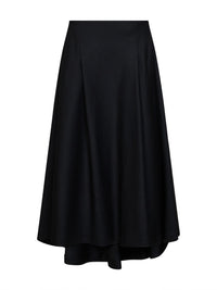 Ami Paris Women Black Wool A-Line Maxi Skirt