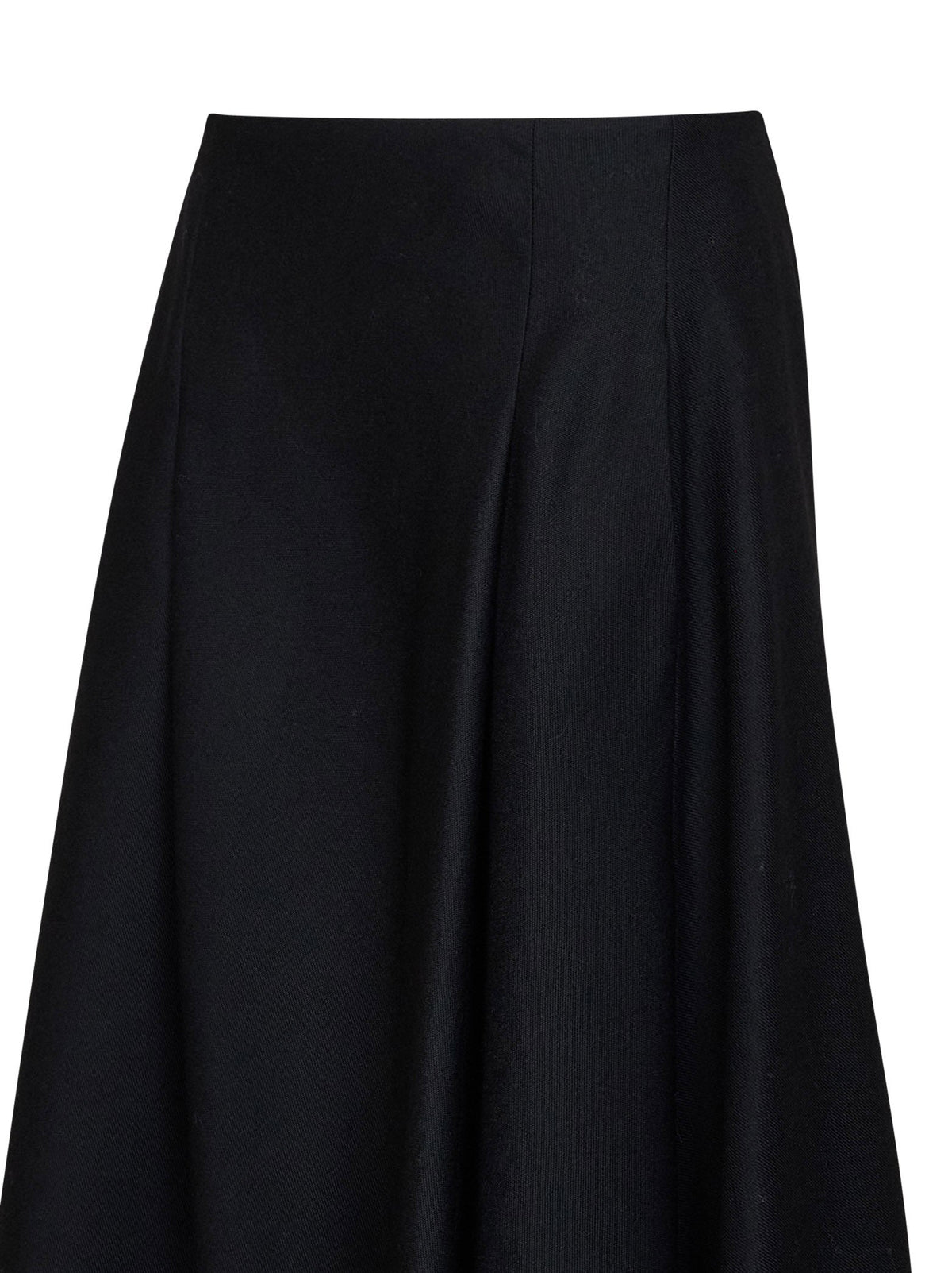 Ami Paris Women Black Wool A-Line Maxi Skirt
