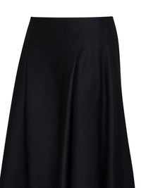 Ami Paris Women Black Wool A-Line Maxi Skirt
