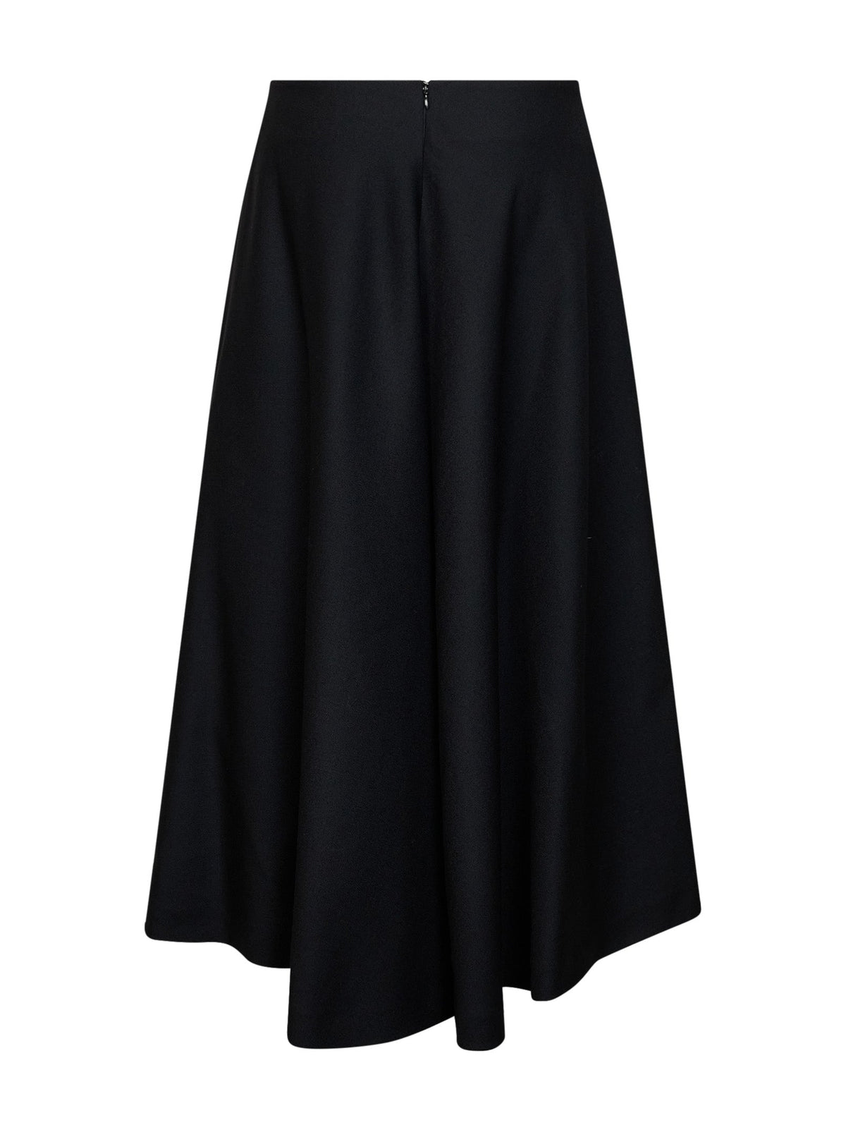 Ami Paris Women Black Wool A-Line Maxi Skirt