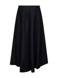 Ami Paris Women Black Wool A-Line Maxi Skirt