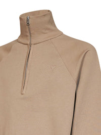 Ami Paris Men Beige Cotton Ami De Cœur Half-Zip Sweatshirt