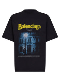 BALENCIAGA Balenciaga Men Washed Black The Address Medium Fit T-Shirt