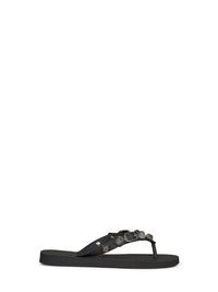 BALENCIAGA Balenciaga Women Black Recycled Rubber Cagole Thong Sandals