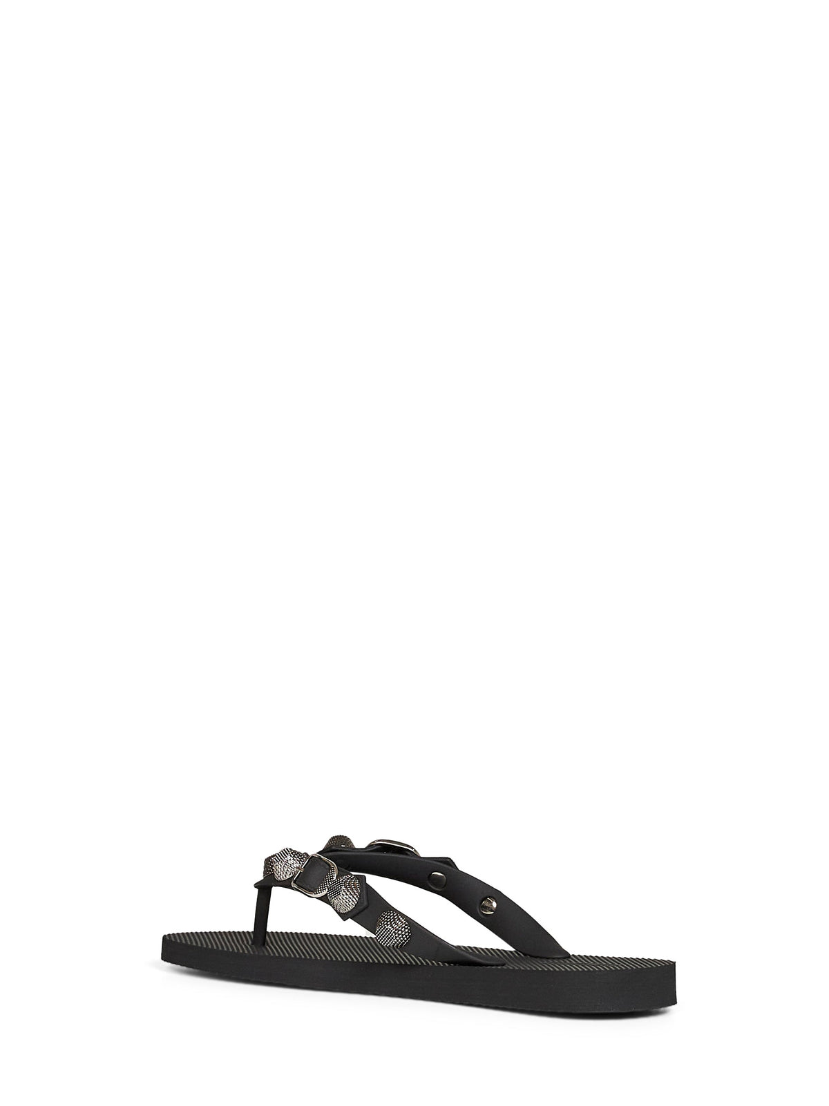 BALENCIAGA Balenciaga Women Black Recycled Rubber Cagole Thong Sandals
