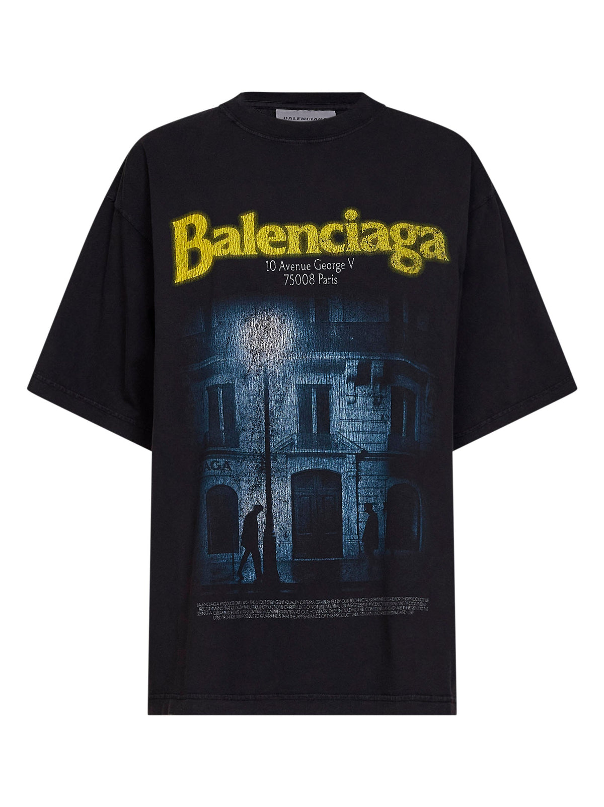 Balenciaga Women Washed Black The Address Oversize T-Shirt