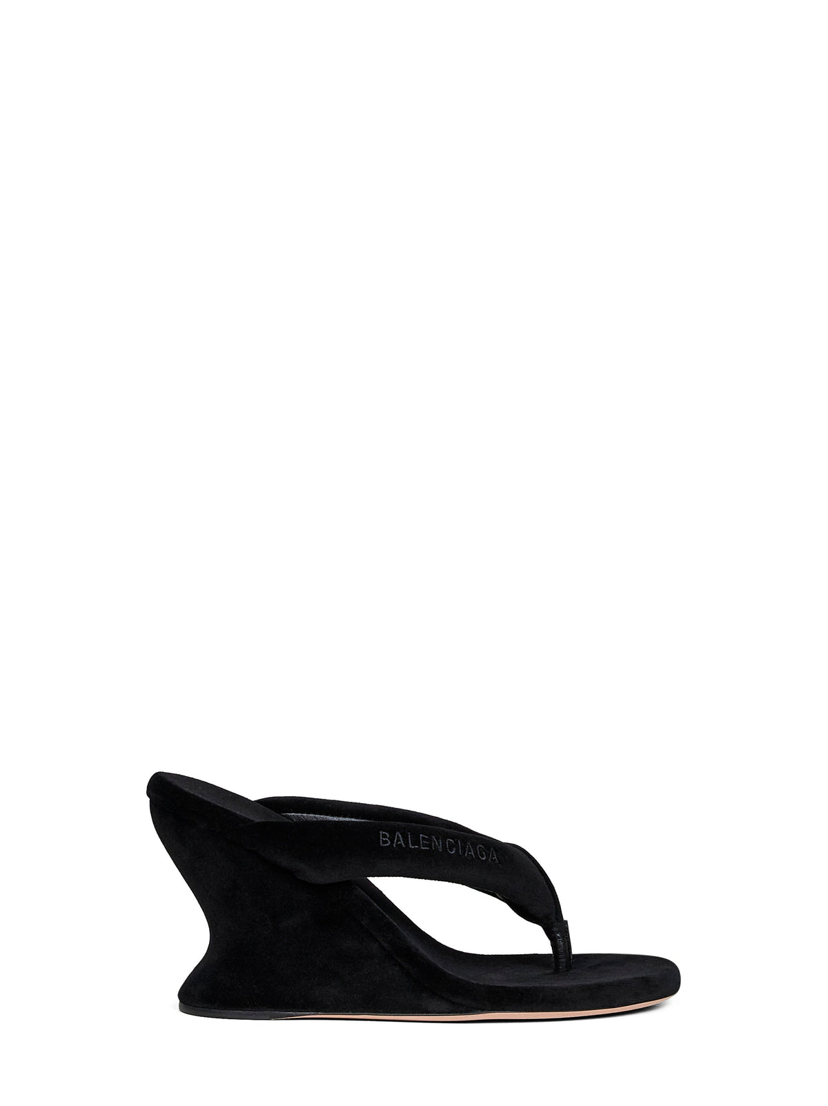 BALENCIAGA Balenciaga Women Black Gaeta 90Mm Wedge Thong Sandals