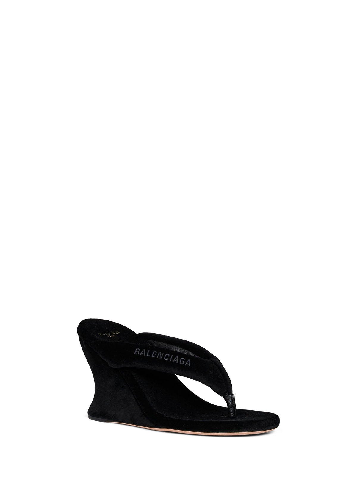 BALENCIAGA Balenciaga Women Black Gaeta 90Mm Wedge Thong Sandals