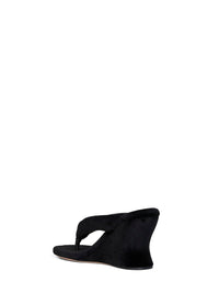 BALENCIAGA Balenciaga Women Black Gaeta 90Mm Wedge Thong Sandals