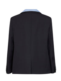 BALENCIAGA Balenciaga Men Dark Navy Wool Twill Hybrid Shirt Jacket