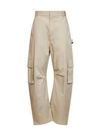 Balenciaga Women Beige Regenerative Cotton Twill Relaxed Cargo Pants