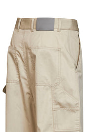 Balenciaga Women Beige Regenerative Cotton Twill Relaxed Cargo Pants