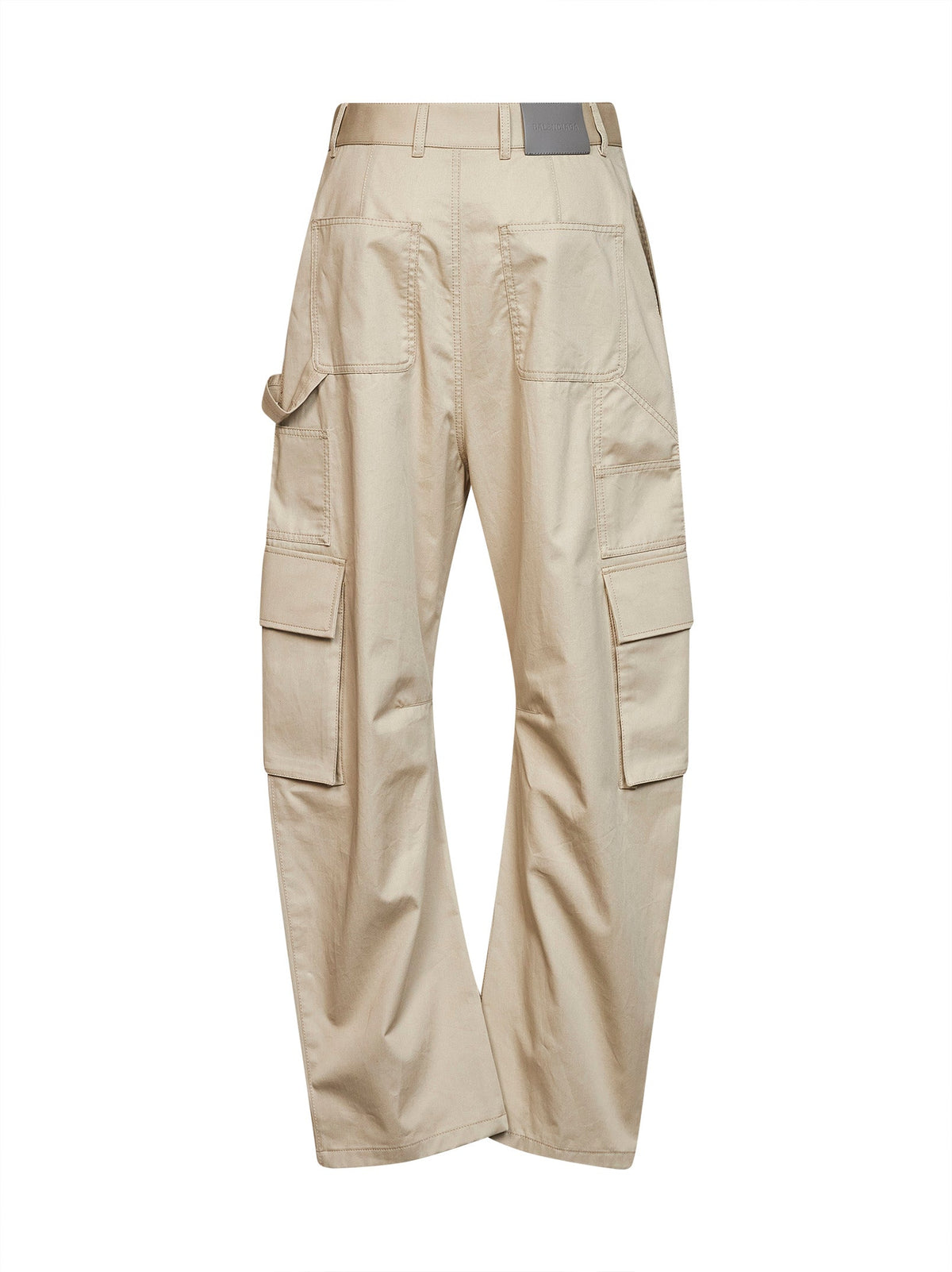 Balenciaga Women Beige Regenerative Cotton Twill Relaxed Cargo Pants