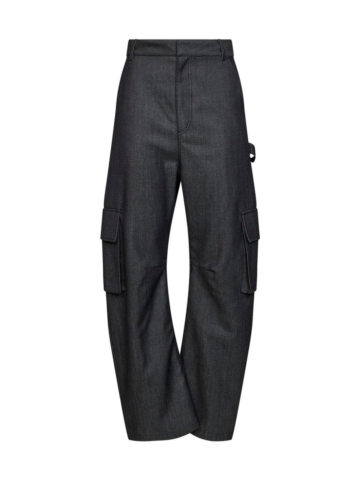 BALENCIAGA Balenciaga Women Dark Navy Twill Relaxed Cargo Pants