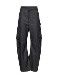 BALENCIAGA Balenciaga Women Dark Navy Twill Relaxed Cargo Pants