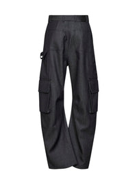 BALENCIAGA Balenciaga Women Dark Navy Twill Relaxed Cargo Pants