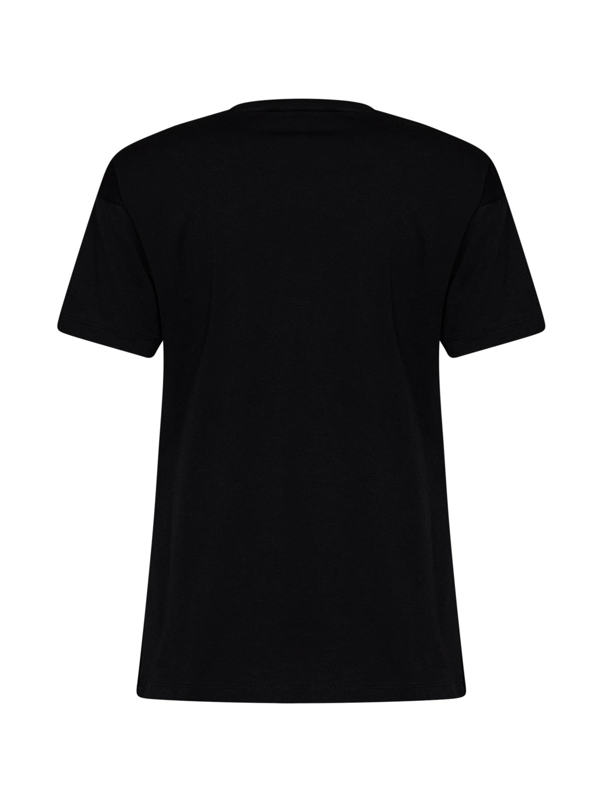 BLUMARINE Blumarine Women Black Jersey T-Shirt With Top-Effect Applique